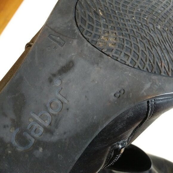 Gabor heeled ankle boots booties Black Leather zippered Hipster style - Picture 10 of 11